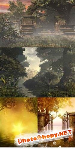 Collection of beautiful nature backgrounds