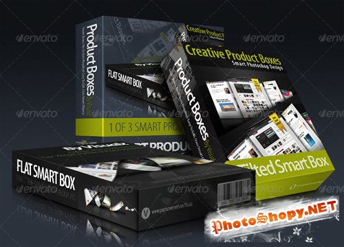 3 Smart 3D Product Boxes - Mock-Up - GraphicRiver