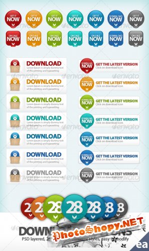 28 Download Buttons - GraphicRiver