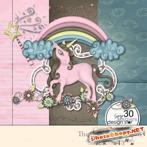 Scrap-set - The Princess Unicorn