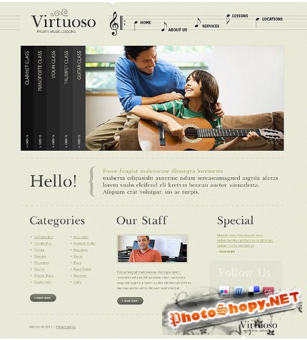 Virtuoso Music Website Free Template