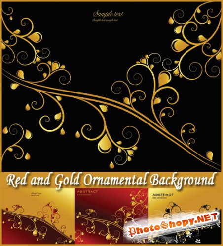 Red and Gold Ornamental Background - Stock Vectors