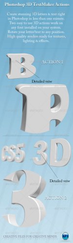 GraphicRiver Two Photoshop 3D Text Maker Actions Retail