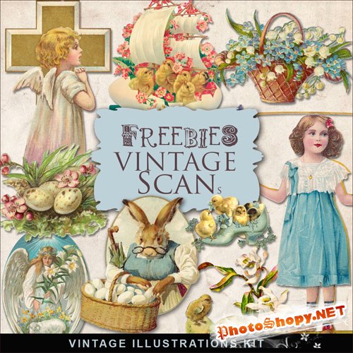 Scrap-kit - Vintage Easter Illustrations #7