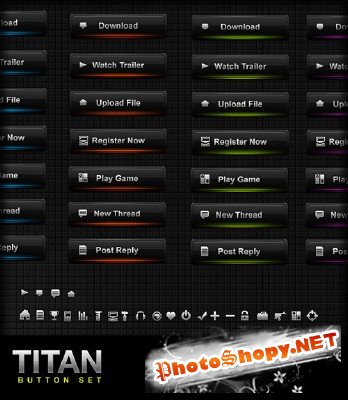 Titan Button Set - GraphicRiver