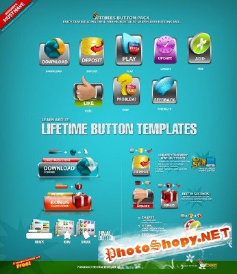 Lifetime button templates - Artbees