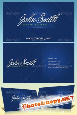 Blue business cards for graphic designers - GraphicRiver