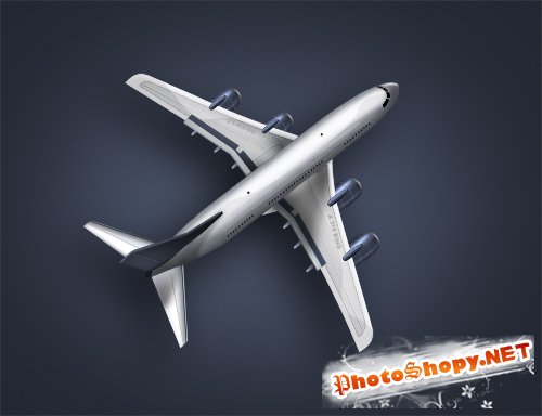 A plane illustration in psd file