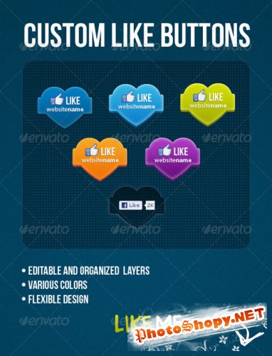 CUSTOM LIKE BUTTON - GraphicRiver