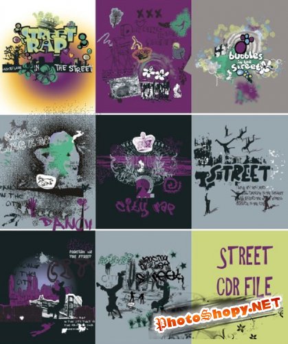 Уличные рисунки - граффити (vector clipart)