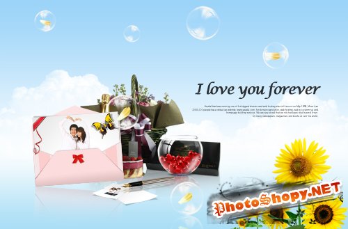 PSD romantic background - I love you