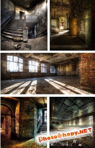 Заброшенные помещения - гранжевые растровые фоны | Grunge Room Backgrounds