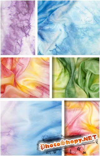 Батик с акварельными разводами - растровые шелковые фоны | Silk Backgrounds