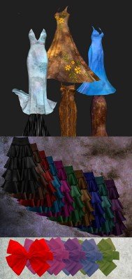 Coloured Skirts PSD and long gown