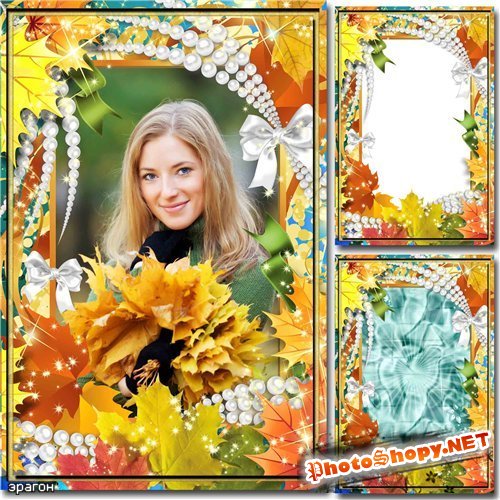 Осенняя рамка для фотошопа – Кленовые листья