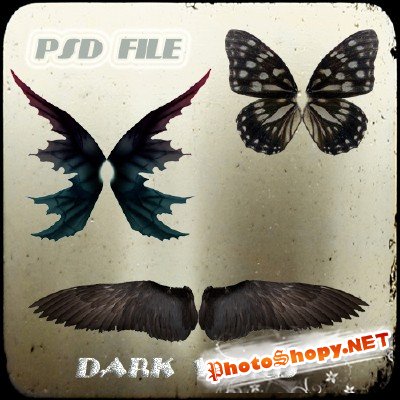 Psd dark wings set