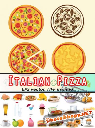 Итальянская пицца | Italian Pizza (EPS + TIFF CMYK)
