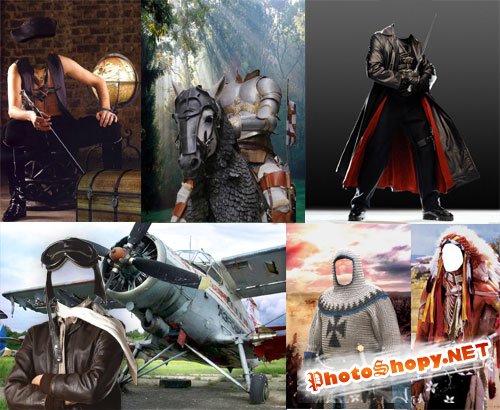 Исторические мужские костюмы и шаблоны для фотомонтажа часть 27