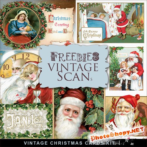 Scrap-kit - Vintage X-mas Postcards #11