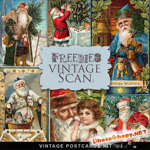 Scrap-kit - Vintage X-mas Postcards #14