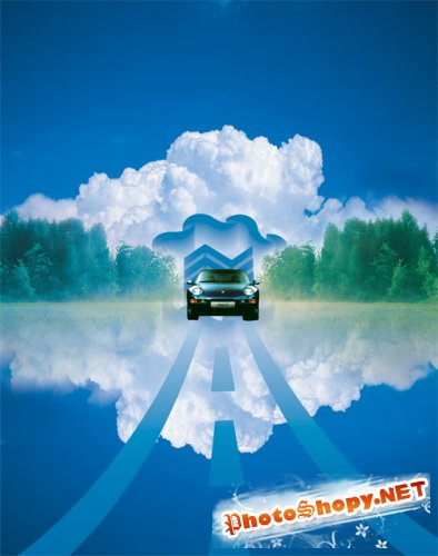 Creative real estate blue sky posters PSD layered material