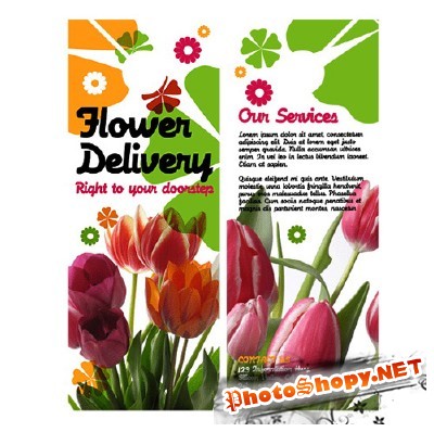Templates for Design - Bouquet Deliverables A Brochure  3.5 x 8.5 BoxedArt 