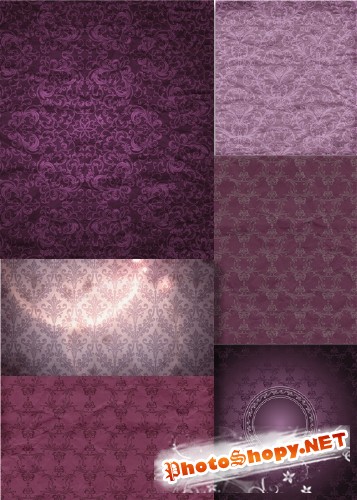 Растровый клипарт - Текстильные фиолетовые фоны
