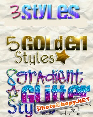 Golden Styles and Gradient Glitter text Styles