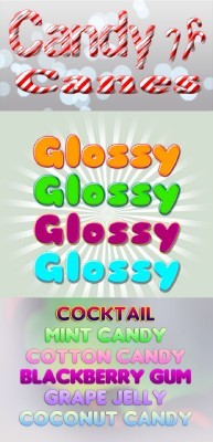 Candy and glossy text Photoshop styles
