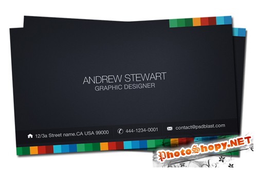 Business card template - dark theme