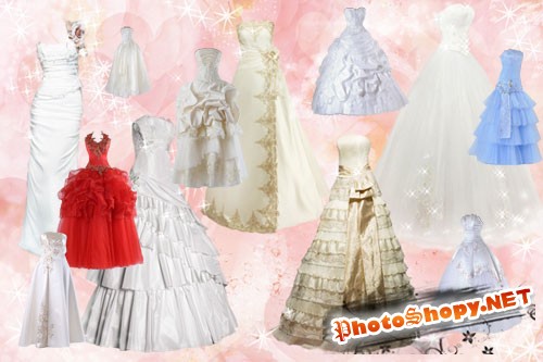 Свадебные платья - Шаблоны для Фотошопа