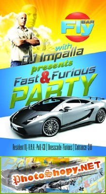 Fast & Furious Party Flyer Psd for Photoshop