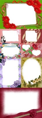 Collection of Spring Photo frames  pack 3 for Photoshop