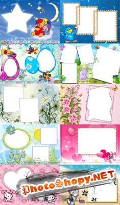 Collection of Spring Photo frames  pack 2 for Photoshop