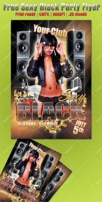 Sexy Black Party Flyer Template for Photoshop