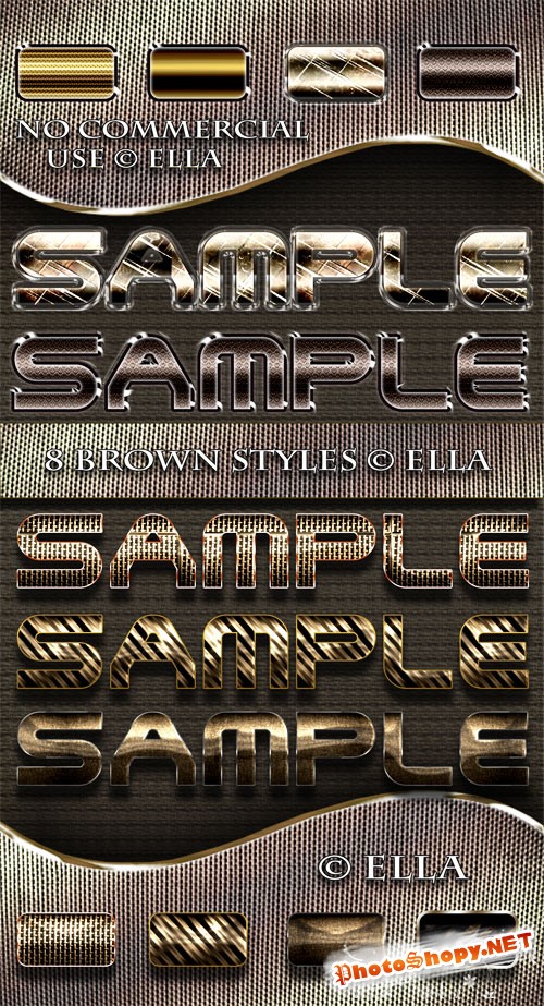 8 коричневых стилей для дизайна в программе Фотошоп