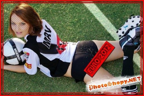 Женский шаблон для photoshop - Тренировка перед Евро 2012