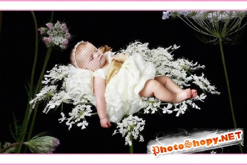 Детский шаблон для photoshop - Наш цветочек