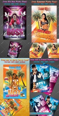 Hot Summer Party Flyers Templates Pack for Photoshop
