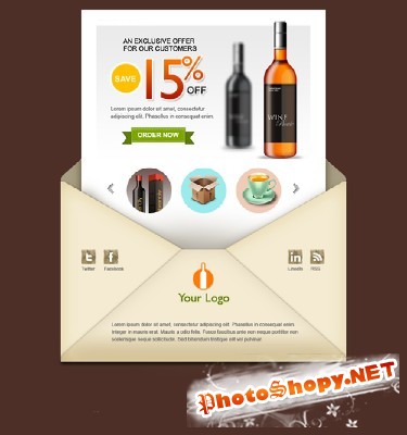 Creative E-mail Template for Photoshop