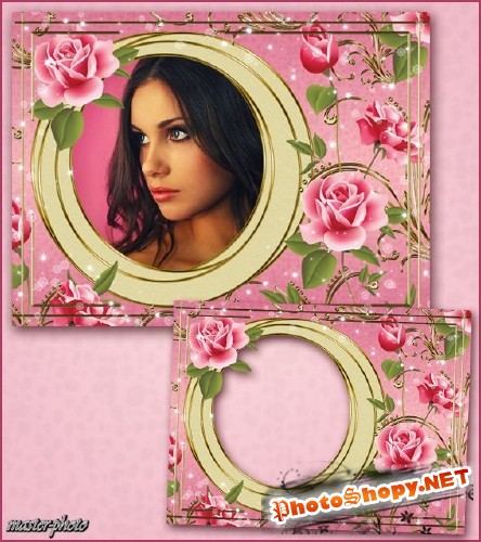 Цветочная рамка для фотошопа – Коктейль из роз