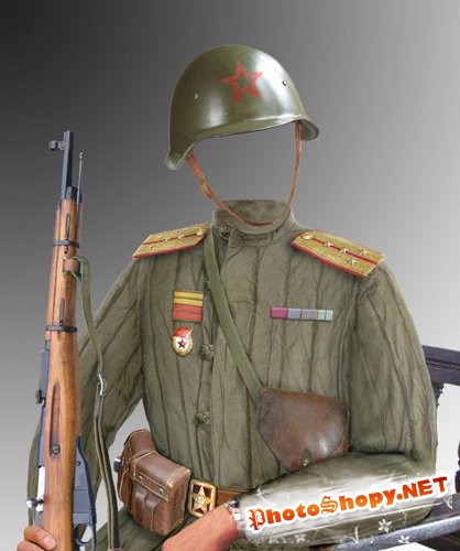 Шаблон для фотошоп – Советский солдат
