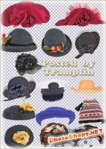 Клипарт на прозрачном фоне – Шляпы, шапки, фуражки