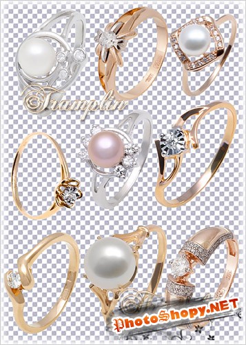 Золотые и серебряные кольца с бриллиантами и жемчугом