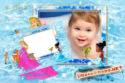 Детская рамка для фотошопа - Принцессы