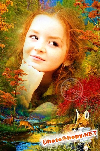 Рамочка для photoshop - Осенний жгучий лес