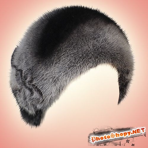 Клипарт на прозрачном фоне  - Женские зимние меховые шапки для фотомонтажа