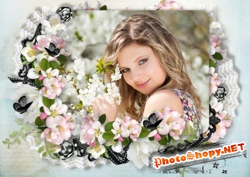 Романтическая рамка для фото - Весенний сад