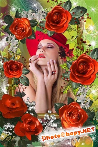Цветочная рамочка - Розы мне подари,знать хочу я о силе любви