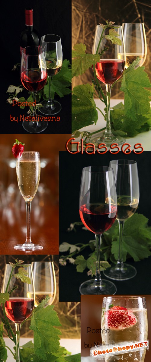 Бокалы с вином / Glasses with wine - Stock photo